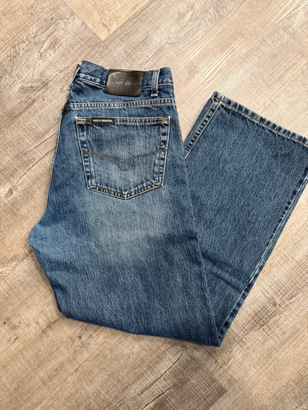 Harley-Davidson Men's Dark Blue Straight Jeans